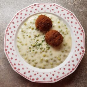 tejszínes cukorborsó-főzelék